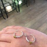 Textured Bee Hoop Earrings