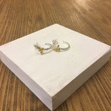 Textured Bee Hoop Earrings