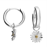 Daisy Dangly Huggie Earrings