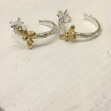 Textured Bee Hoop Earrings