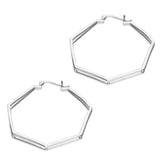 Heptagonal Hoop Earrings