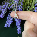 Mini Flower Initial Pendant in Silver