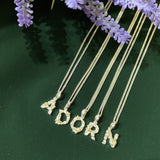 Mini Flower Initial Pendant in Silver