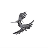 Large Marcasite Hummingbird Brooch