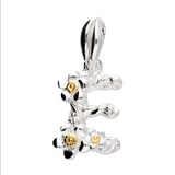 Mini Flower Initial Pendant in Silver