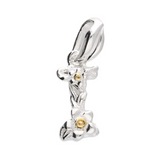 Mini Flower Initial Pendant in Silver