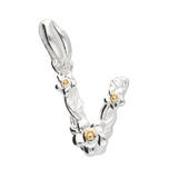 Mini Flower Initial Pendant in Silver