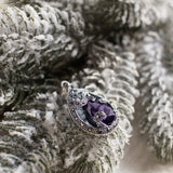 Purple Pear Marcasite Pendant