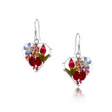 Real Mixed Flowers Large Heart Earrings