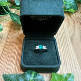 Princess Emerald and Diamond Ring