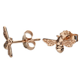 Rose Gold Bee Tiny Stud Earrings