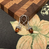 Silver Amber Acorn Mini Earrings