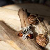 The Two Of Us Amber Acorns Pendant