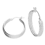 Triple Sparkle Hoop Earrings