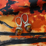 Amber Acorn Earrings