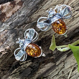 Amber 'Messenger of Love' Bee Stud Earrings