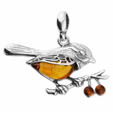 Amber Robin Pendant