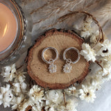 Daisy Dangly Huggie Earrings
