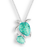 Enamel Turtles Pendant