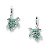 Enamel Turtle Drop Earrings