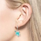 Enamel Turtle Drop Earrings