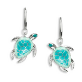 Enamel Turtle Drop Earrings