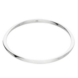 Flat Twist Silver Bangle