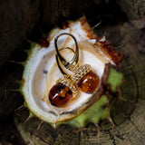 Golden Amber Acorn Earrings