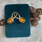 Golden Amber Acorn Earrings