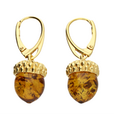 Golden Amber Acorn Earrings