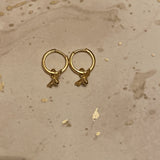 Golden Bee Hoop Earrings