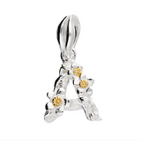Mini Flower Initial Pendant in Silver
