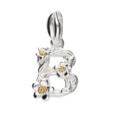 Mini Flower Initial Pendant in Silver