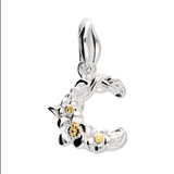Mini Flower Initial Pendant in Silver