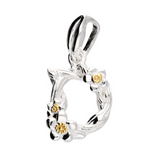 Mini Flower Initial Pendant in Silver