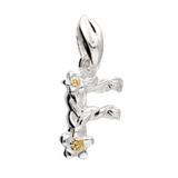 Mini Flower Initial Pendant in Silver