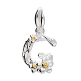 Mini Flower Initial Pendant in Silver