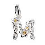 Mini Flower Initial Pendant in Silver