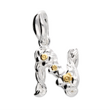 Mini Flower Initial Pendant in Silver