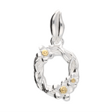 Mini Flower Initial Pendant in Silver