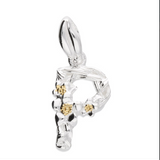 Mini Flower Initial Pendant in Silver
