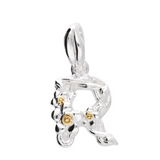 Mini Flower Initial Pendant in Silver