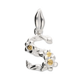 Mini Flower Initial Pendant in Silver