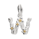 Mini Flower Initial Pendant in Silver