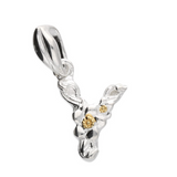 Mini Flower Initial Pendant in Silver