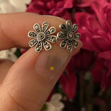 Marcasite Flower Earrings