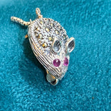 Marcasite Mouse Brooch