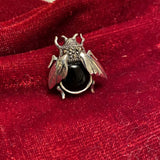 Marcasite and Onyx Bee Brooch