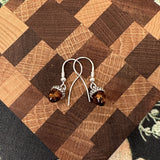 Silver Amber Acorn Mini Earrings