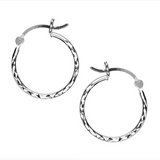 Silver Sparkle Hoop Earrings ~ Mini